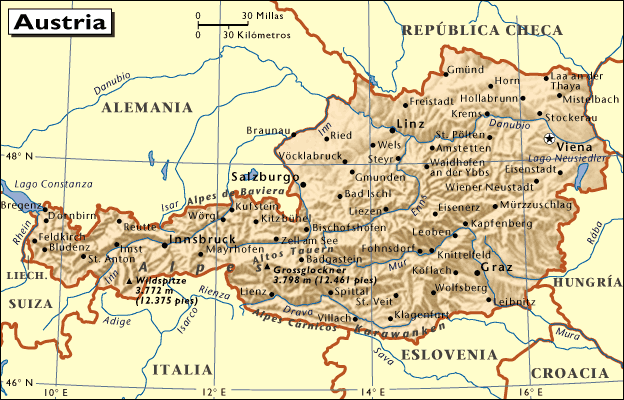 Mapa de Austria